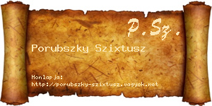 Porubszky Szixtusz névjegykártya